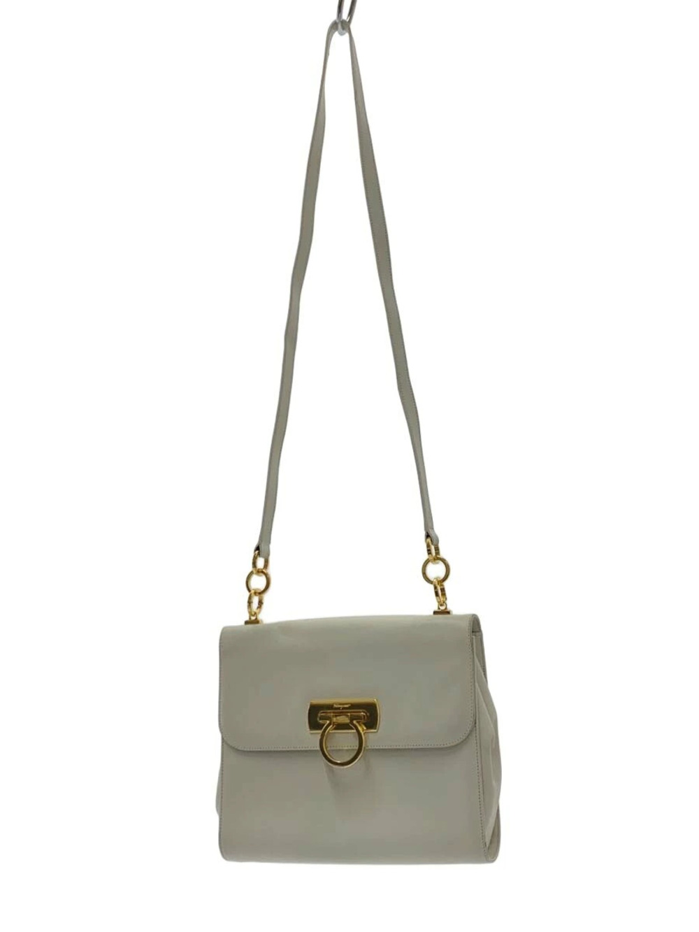 Salvatore Ferragamo Shoulder Bag Leather White E